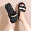 Women's Platform Open-Toe Beaded Rhinestone Slide Sandals 17393684C