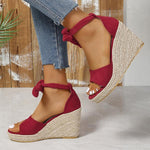 Women's Lace-Up Bow Espadrille Wedge Sandals 31009788S