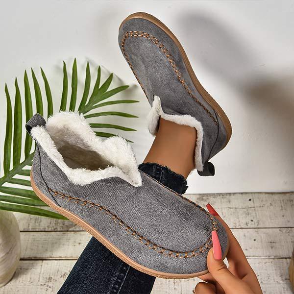 Women's Flat Thickened Fleece-Lined Warm Shoes 89302932C