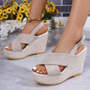 Women's Fashionable Back Ankle Strap Cross Wedge Sandals 96373950S