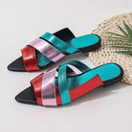 Women's Color Block Pointed Toe Flat Sandals 30100638C