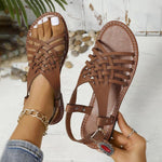 Women's Fashionable Cross-Strip Buckle Flat Sandals 76143943S