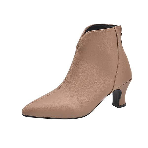 Women's Pointed Toe Cat Heel Ankle Boots 70963084C