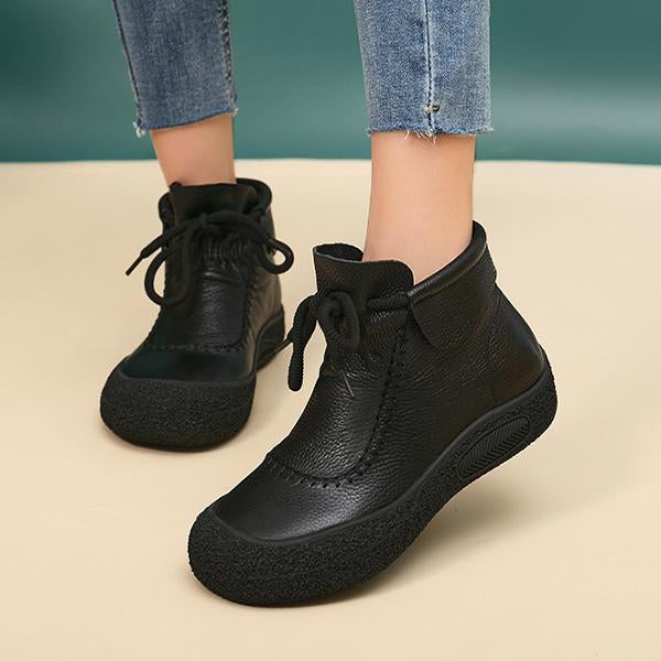 Women's Retro Lace-Up Platform Ankle Boots 25439607S