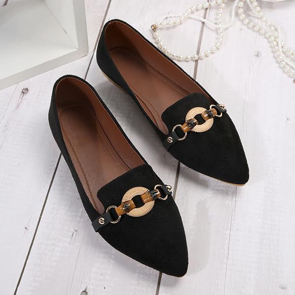 Women's Elegant Flats with Retro Metallic Decoration 10258624S