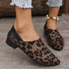 Women's Pointed Toe Leopard Print Color Block Flats 34926306C