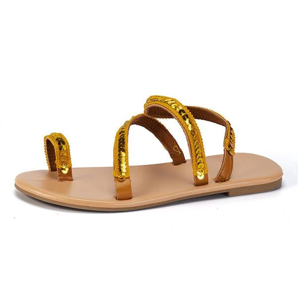 Women's Stylish Sequined Bohemian Beach Sandals 58217641C