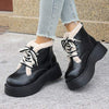 Women's Lace-Up Warm Fur-Edge Short Boots 69847241C