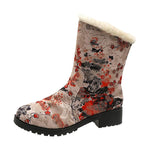 Women's Casual Printed Flat Plush Snow Boots 72280859S