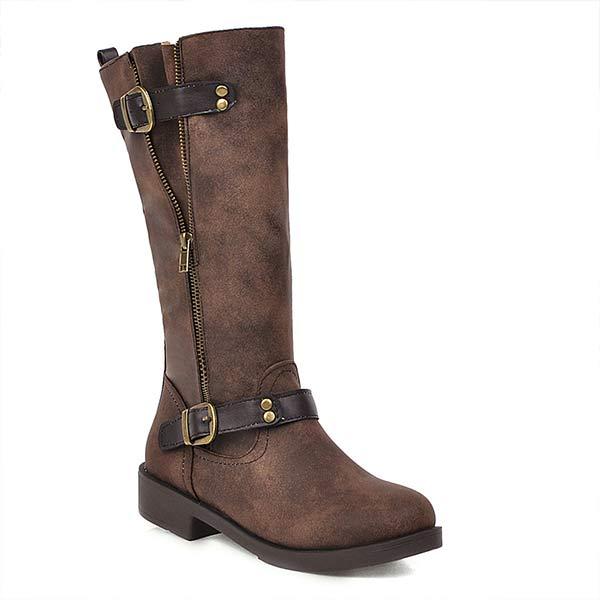 Women's Low Heel Belted Martin Boots 52048312C