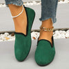 Women's Round-Toe Shallow Mouth Flats in Suede 60327533C