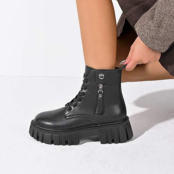 Women's Platform Chunky Sole Combat Boots 51352769C