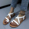 Women's Casual Toe Ring Flat Elastic Strap Sandals 44735533S