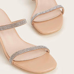 Women's Fashion Rhinestone Transparent Heel Slippers 24445585C
