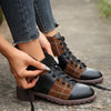 Women's Casual Color Block Lace Up Martin Boots 88459420S
