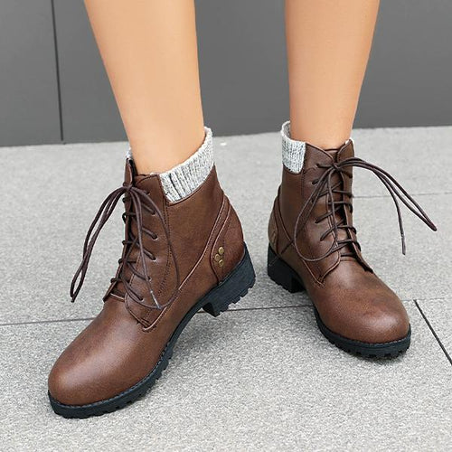 Women's Casual Studded Lace Up Ankle Boots 60142067S