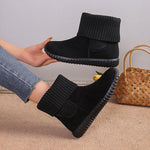 Women's Patchwork Knitted Casual Flat Ankle Boots 25376400S