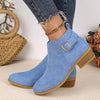 Women's Suede Belt Buckle Ankle Boots 45010784C