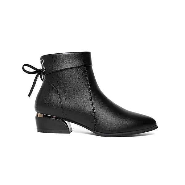 Women's Fashion Bow Low Heel Ankle Boots 21638618S