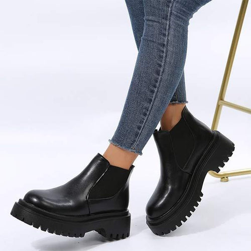 Women's Stylish Vintage-Style Platform Martin Boots 82190943C