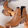 Women's Fashion Side Buckle Decorative Ankle Boots 38066315S