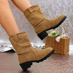 Women's Suede Chunky Heel Slouch Boots 37056993C