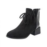 Women's Fashion Lace-Up Bow Chunky Heel Booties 16335821S