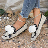 Women's Casual Plush Ball Flat Shoes 07800180S