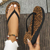 Women's Leopard Print Wedge Casual Beach Flip Flops 65187967S