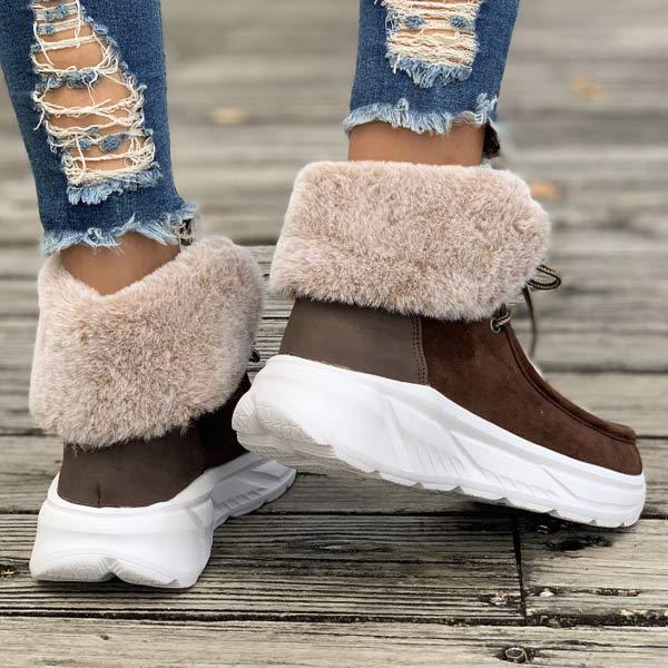 Women's Thick Sole Snow Boots with Plush Lining 06030674C