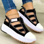 Women's Platform Cutout Velcro Low-Top Casual Shoes 35860165C