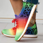 Women's Rainbow-Colored Athletic Casual Shoes 93356138C