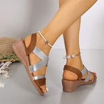 Women's Flat Wedge Cross Strap Sandals 24056989C