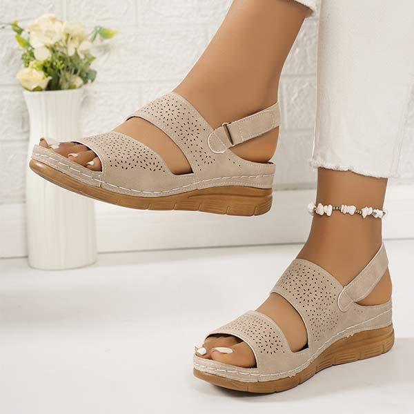 Women's Casual Peep-Toe Velcro Sandals 72084088C