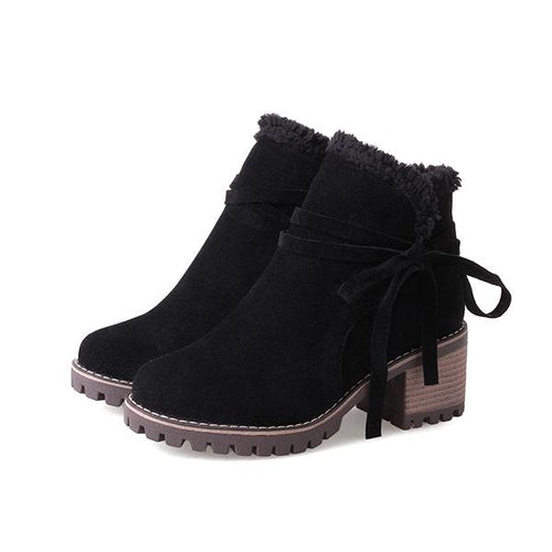 Women's Fashionable Lace-up Suede Casual Ankle Boots 54504832S