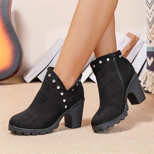 Women's Short Chunky Heel Martin Boots 86587020C