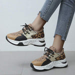 Women's Color Block Lace-Up Chunky Sole Sneakers 33937133C