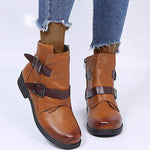 Women's Retro Side Zipper Chunky Heel Ankle Boots 58033463C