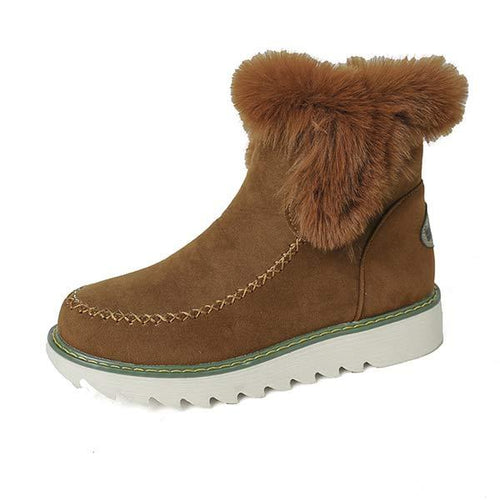 Women's Thick-Sole Solid Color Slip-On Warm Short Boots 22008609C