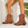 Women's Tassel Woven Retro Western Fashion Boots 27280680C