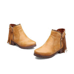 Women's Casual Tassel Short Side Zipper Martin Boots 67182018S