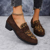 Women's Contrast Color Leopard Loafers 62081927C