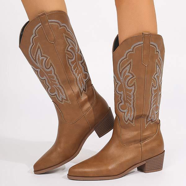 Women's Vintage Embroidered Western Cowboy Boots 65205563C