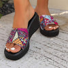 Women's Thick-soled Color Block Open-toe Ethnic Style Beach Sandals 69741666C