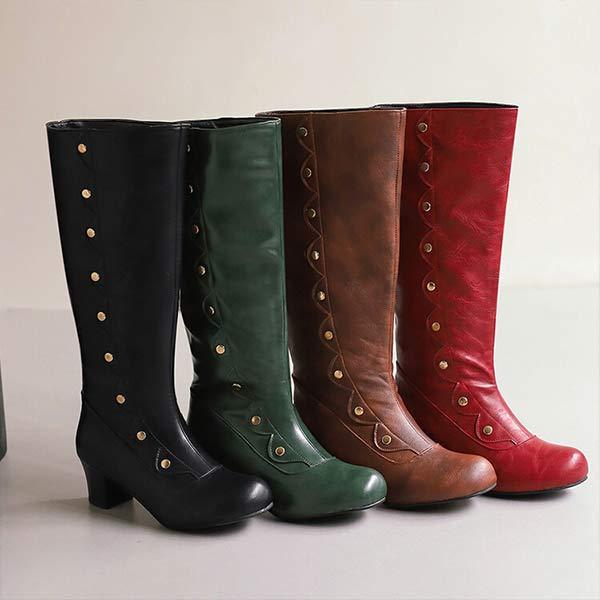 Women's Studded Block-Heel Knee-High Boots 11469340C