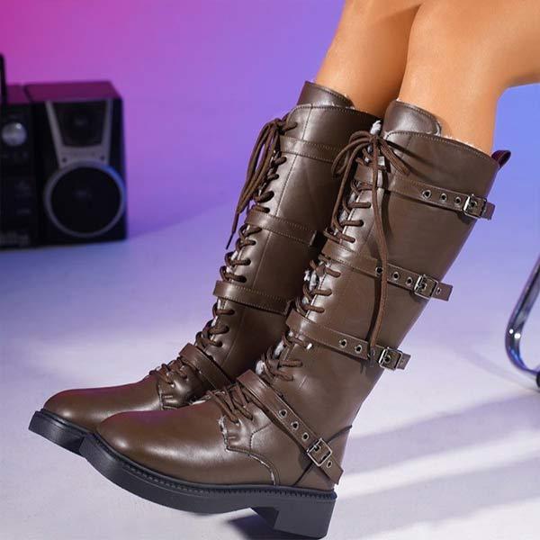 Women's Vintage Mid-Calf Riding Boots 41853670C