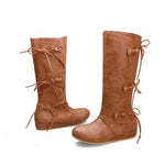 Women's Retro Casual Lace-up Mid-calf Boots 21846438S