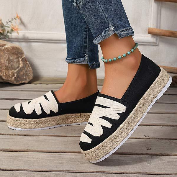 Women's Espadrille Platform Slip-On Shoes 08607482C