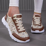 Women's Casual Mesh Glitter Lace-Up Sneakers 55122883S