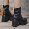 Women's Platform High-Heeled Fashion Chunky Ankle Boots 48030410C